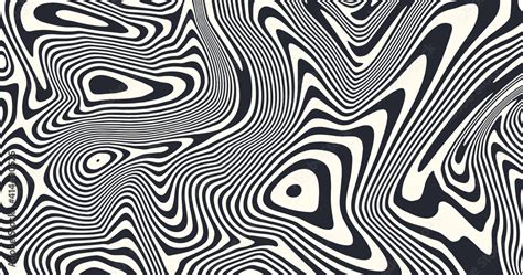 Psychedelic art vector design. Optical illusion striped lines background. Abstract liquid ...