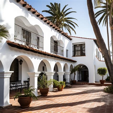 Premium AI Image | Spanish Colonial Revival architecture with white ba