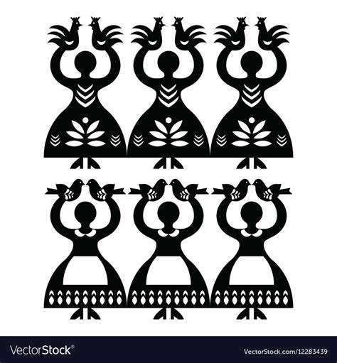 Polish folk art pattern Wycinanki Kolbielskie Vector Image