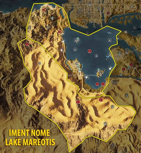 Map of Iment Nome and Lake Mareotis - Tombs, papyrus puzzles and secrets - Assassin's Creed ...