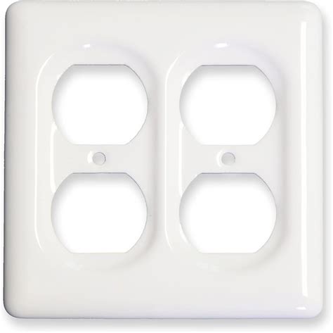 Ceramic Switch Plates,Switch Plate Covers, Wall plate, Cover, White, 2-Gang Duplex Receptacle ...