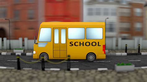 Kid school bus town background. Motion Background - Storyblocks