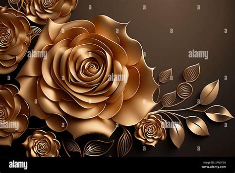 Shiny rose gold flower luxury background. Greeting card or template graphic design. Illustration ...