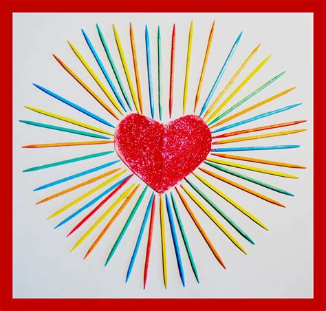 Toothpick Art Valentine's Heart - Abrakadoodle