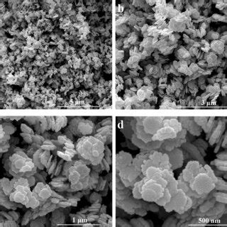 a, b Low magnification SEM images and c, d high magnification SEM ...