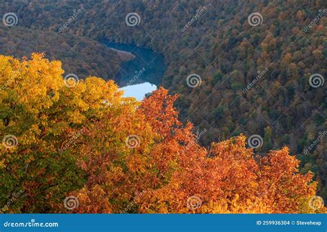 Sunset Over Cheat River from Coopers Rock Stock Photo - Image of narrow ...