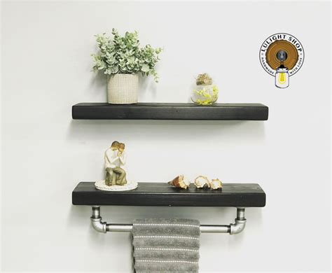 BLACK Floating Shelves SET, Wood Shelves, Floating Shelf, Floating ...