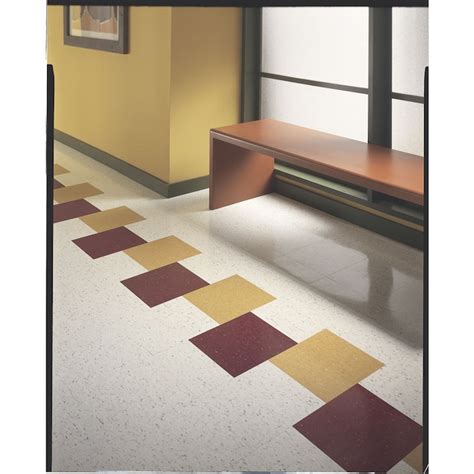 Armstrong Flooring MultiColor 45-Piece 12-in x 12-in Jester Red Glue (Adhesive) Chip Commercial ...