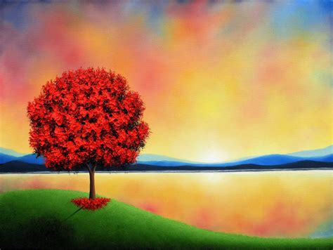 Large ORIGINAL Oil Painting on Canvas Colorful Landscape | Etsy | Colorful landscape paintings ...