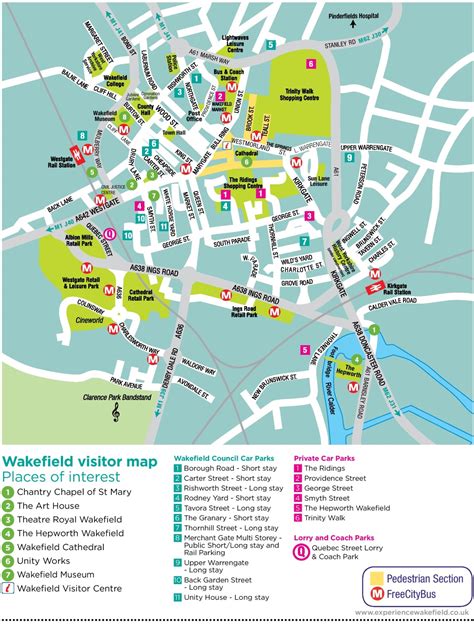 Wakefield tourist map - Ontheworldmap.com