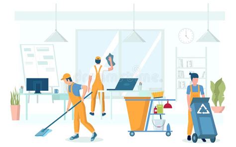 Professional Office Cleaning Services Vector Concept Illustration Stock Vector - Illustration of ...