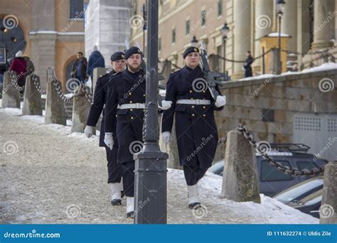 Swedish Royal Guard on Palace Square Editorial Stock Image - Image of male, ceremony: 111632274