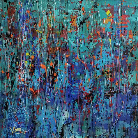 Blue Rain Painting by Violeta Endo - Fine Art America