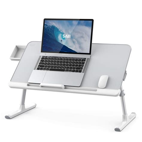 Buy SAIJI Laptop Bed Tray Table, SAIJI Adjustable Laptop Bed Stand with Storage Drawer, Portable ...