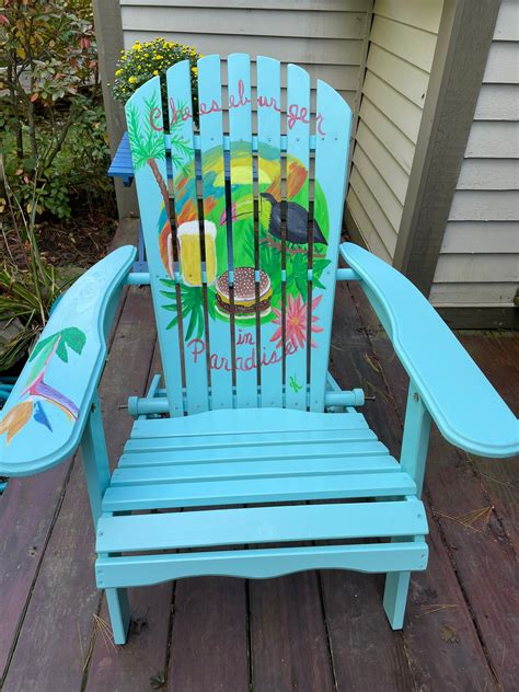 Adirondack Chair Custom Colors Margaritaville Beach Hand Painted Bright Colors Parrot - Etsy