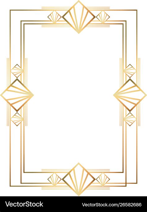 Isolated art deco frame design Royalty Free Vector Image