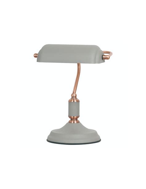 Executive Bankers Table Lamp | Black & Copper or Grey & Copper