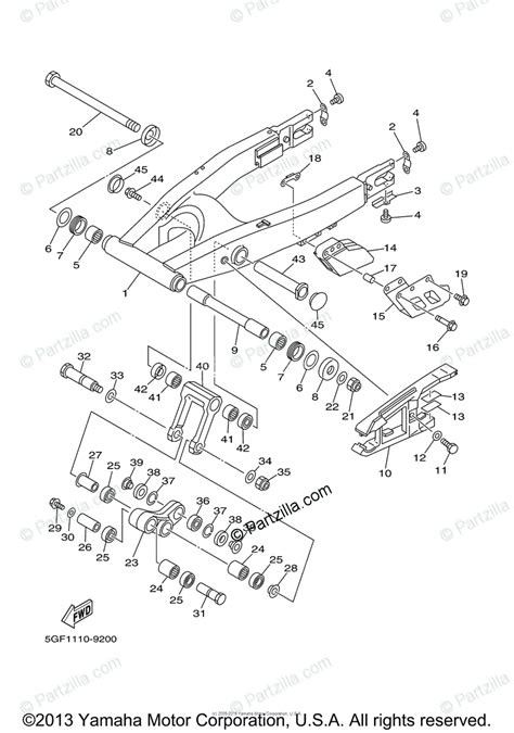 Yamaha Motorcycle 2000 OEM Parts Diagram for Rear Arm | Partzilla.com