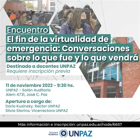 Encuentro “El fin de la virtualidad de emergencia: conversaciones sobre lo que fue y lo que ...