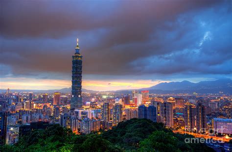 Taipei city night skyline Photograph by Fototrav Print | Fine Art America