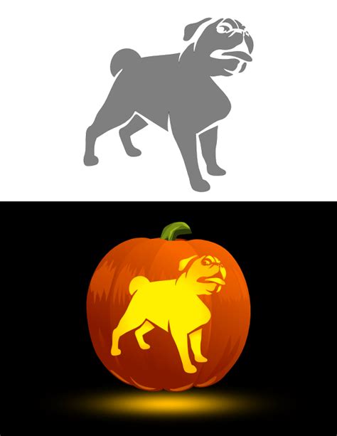 Printable Pug Pumpkin Stencil