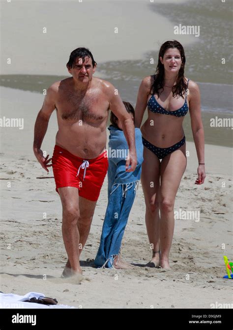 Stephanie Seymour and husband Peter Brant spend time on the beach with ...