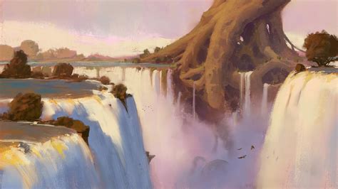 Waterfalls - Digital Painting Sketch - YouTube