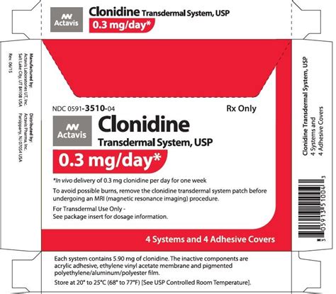 Clonidine Patch: Package Insert / Prescribing Information - Drugs.com