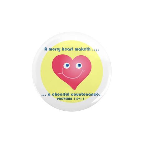 A Merry Heart Bible Verse Button Badge by verseheart