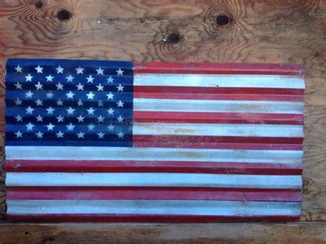 Rustic American Flag Salvaged Corrugated Metal - Etsy | Metal american ...