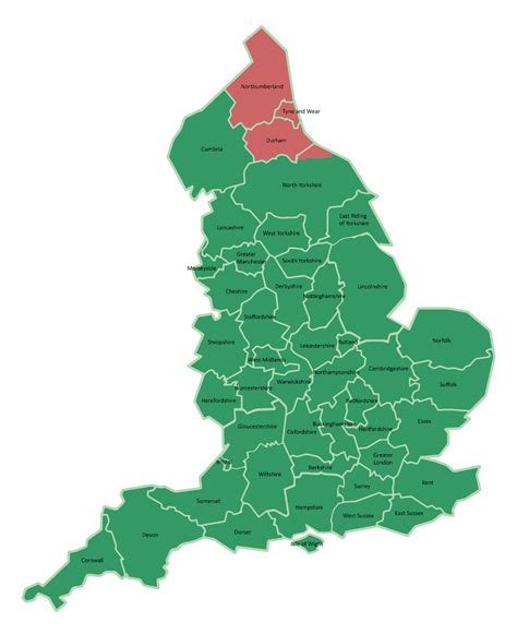 Download A Free Map Of North East England - County Map