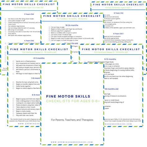 Fine Motor Skills Preschoolers Checklist | Webmotor.org