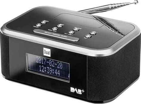 Dual DAB CR 28 DAB+ Radio alarm clock AUX, DAB+, FM Black | Conrad.com