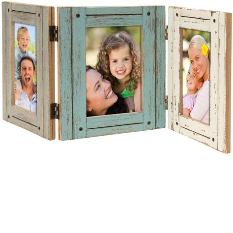 Excello Global Products Hand Painted Rustic Three Picture Frame: Holds three 4x6 Photos - EGP-HD ...