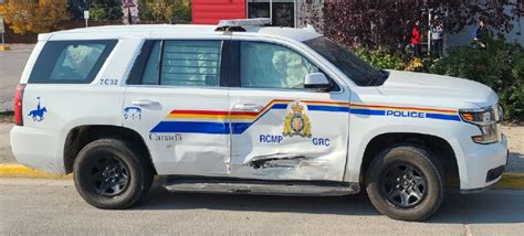 RCMP police car crashes while responding to call in The Pas, Man ...