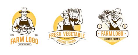 Premium Vector | Vegetable farm logo design