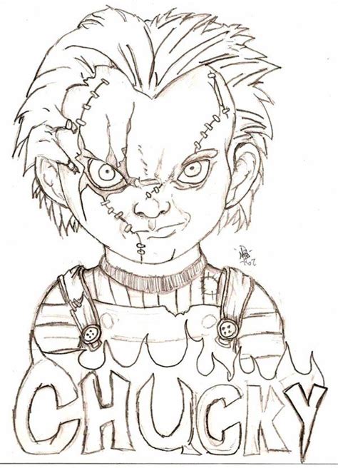 chucky by Eyball | Scary drawings, Creepy drawings, Scary coloring pages