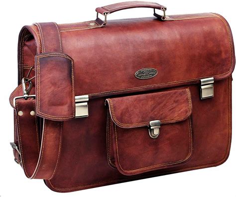 Laptop Bags for Men Full Grain Large Leather Messenger Bag for Men 18 inches - Bags