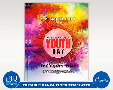 Youth Day Flyer DIY Canva Youth Day Flyer Template 2022 - Etsy