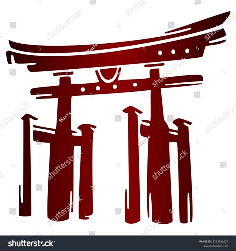 Japanese Torii Gate Vector Illustration Symbol Stock Vector (Royalty ...