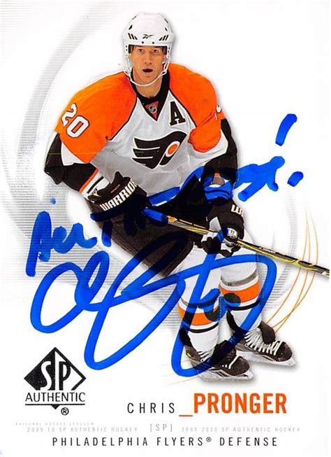 Chris Pronger autographed Hockey Card (Philadelphia Flyers, SC) 2010 ...