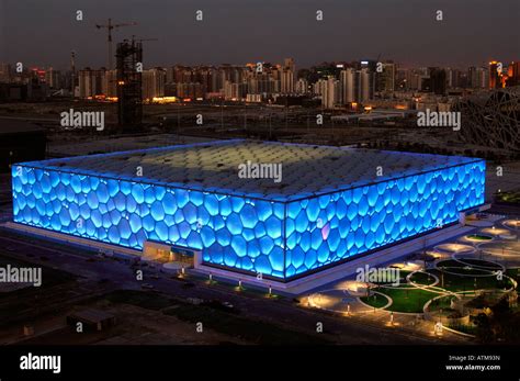 The Beijing National Aquatics Center for the Beijing 2008 Olympic Stock Photo, Royalty Free ...