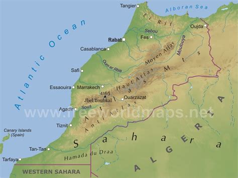 Morocco Physical Map