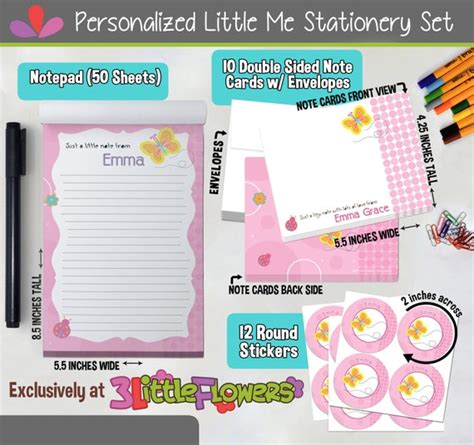 Butterfly Personalized Stationery Set - Personalized Children ...