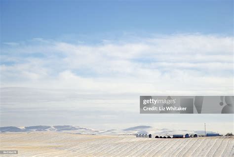 Canada Alberta Prairies Farm In Winter High-Res Stock Photo - Getty Images