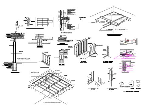 False ceiling with pre-coverage cad constructive details dwg file - Cadbull