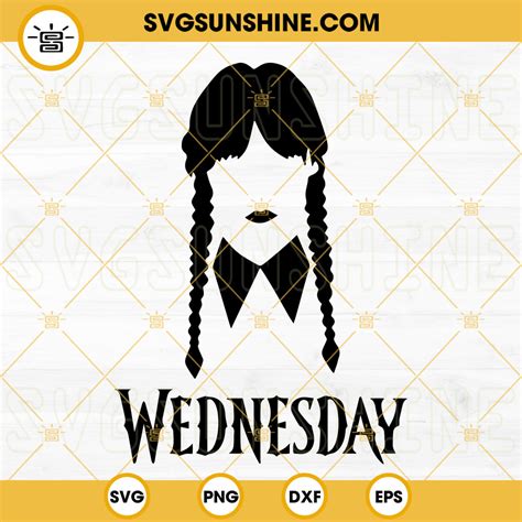 Wednesday Addams SVG PNG DXF EPS Cricut Silhouette Vector Clipart