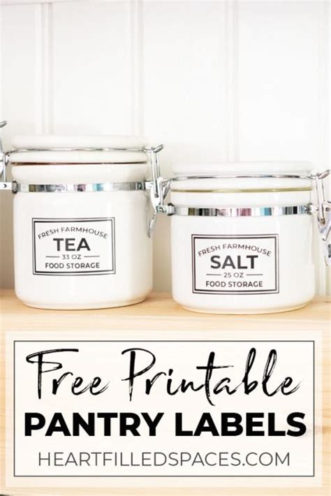 Free Printable Kitchen Pantry Labels for Food Storage Containers