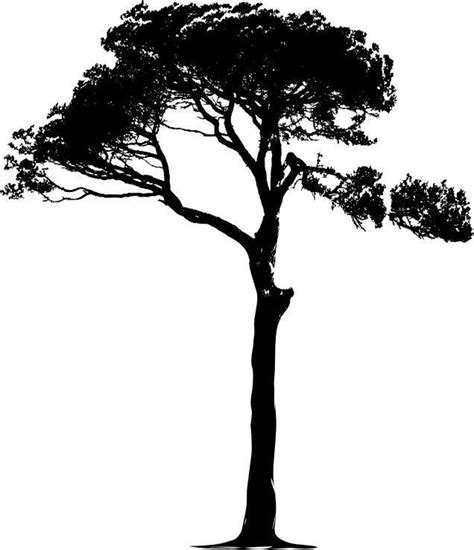 Black and White Tree Silhouette Art