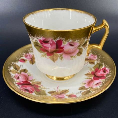 Royal Chelsea Golden Double Pink Rose Tea Cup Saucer Set Bone China England | eBay | Rose tea ...